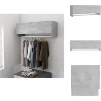 vidaXL Kleiderschrank Betongrau 100x32,5x35 cm Holzwerkstoff - Kleiderschränke