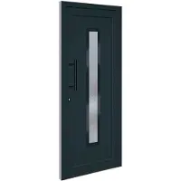 vidaXL Haustür Anthrazit 88x200 cm PVC