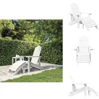 vidaXL Adirondack-Gartenstuhl mit Fußstütze HDPE Weiß - Gartenstühle