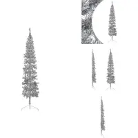 vidaXL Künstlicher Halb-Weihnachtsbaum Ständer Schlank Silbern 240 cm - Weihnachtsbäume