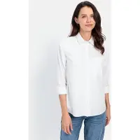 Camel active Langarm Bluse aus reiner Baumwolle in Weiß | Gr.: M