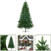 The Living Store Künstlicher Weihnachtsbaum Naturgetreue Nadeln 150 cm Grün