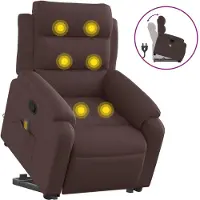 vidaXL Massagesessel mit Aufstehhilfe Dunkelbraun Stoff
