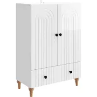 vidaXL Sideboard Hochglanz Weiß 66 x 34,5 x 95 cm Holzwerkstoff