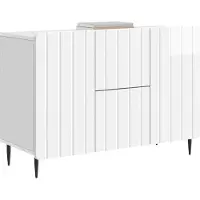 vidaXL Sideboard Hochglanz Weiß 89 x 34,5 x 62 cm Holzwerkstoff