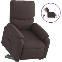 vidaXL Relaxsessel mit Aufstehhilfe Elektrisch Dunkelbraun Stoff