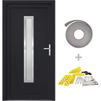 vidaXL Haustür Anthrazit 98x208 cm PVC