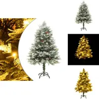 vidaXL Weihnachtsbaum mit Beleuchtung und Kiefernzapfen Grün 150 cm - Weihnachtsbäume