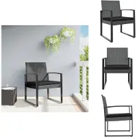 vidaXL Garten-Esszimmerstühle 2 Stk. Dunkelgrau PP-Rattan - Gartenstühle