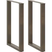 vidaXL Bartischbeine U-Form 2 Stk. Naturstahl 60x(90-91) cm Stahl