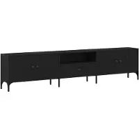 vidaXL TV-Schränk 200 x 25 x 44 cm Schwarz Eichen-Optik Holzwerkstoff