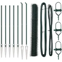 vidaXL Sechseckzaun mit Pfosten 10 x 1,4 m PVC-beschichteter Stahl