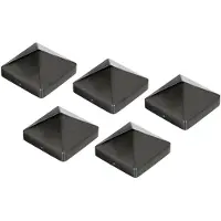 Alberts 839925 Pfostenkappe für Holzpfosten, hohe Form, Aluminiumguss, anthrazit-metalic, 90 x 90 mm, 5er Set