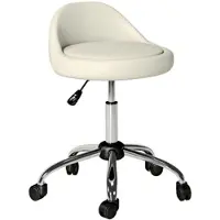 HOMCOM Salonstuhl Kunstleder 35 x 63-83H cm Weiß
