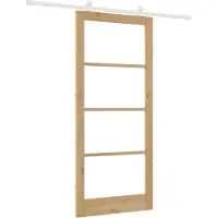 vidaXL Schiebetür ORKDAL Natur 93 x 211 cm Massivholz Kiefer und Glas