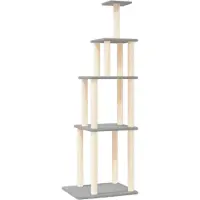 Syfax Kratzbaum mit Sisal-Kratzsäulen Hellgrau 183 cm