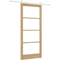 vidaXL Schiebetür ORKDAL Natur 93 x 211 cm Massivholz Kiefer und Glas