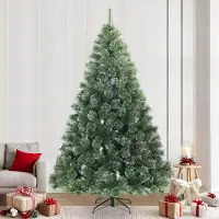 vidaXL “2026 Moderne“Künstlicher Scharnier-Weihnachtsbaum schneebedeckt Grün 240cm - Künstliche Weihnachtsbäume Designermöbel 2707004