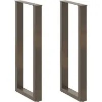 vidaXL Bartischbeine U-Form 2 Stk. Naturstahl 40x(100-101) cm Stahl