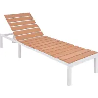 vidaXL Möbel Sonnenliege Aluminium und WPC Braun - Gartenliegen 42868