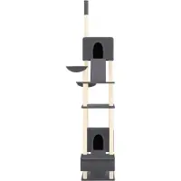 vidaXL "Winter Sale" Kratzbäume - Grau Kratzbaum Deckenhoch Dunkelgrau 277-303cm DE1515591