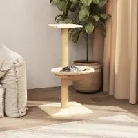 vidaXL CLORIS Kratzbaum mit Sisal-Kratzsäule Creme 74 cm - Kleintier-Ställe 163
