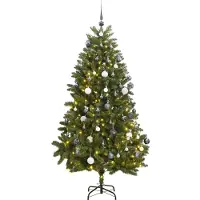 Prolenta Maison Exclusive - Künstlicher Weihnachtsbaum Klappbar 300 LEDs & Kugeln 270 cm