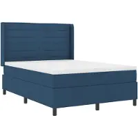 vidaXL LED Boxspringbett mit Kopfteil Blau 140 x 190 cm Stoff