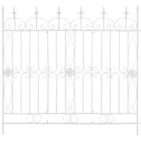 DELUKE Gartenzaun LINUS Antik - 124x1x116cm, Metall, Weiß | Steckzaun Element Rankzaun Eisen