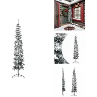 vidaXL Künstlicher Halb-Weihnachtsbaum mit Schnee Schlank 240 cm - Weihnachtsbäume