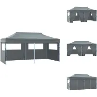 vidaXL Profi-Partyzelt Faltbar mit 4 Seitenwänden 3×6m Stahl Anthrazit - Pavillons & Partyzelte