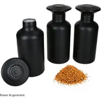 MamboCat 3er Set Pommes-Salzstreuer Aluminium schwarz H19,5cm Gewürzstreuer