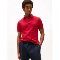 Tommy Hilfiger Herren Poloshirt Kurzarm 1985 Slim Fit, Mehrfarbig (Medium Red),