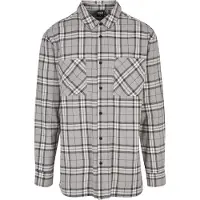 Urban Classics Langarmhemd "Herren Long Oversized Grey Check Shirt" 1 Stk.