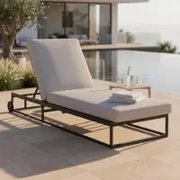 Bessagi Garden Gartenliege Berry Hellgrau Outdoorstoff/Metall