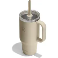 Hydroflask - Travel Tumbler Clear Lid - Isolierbecher Gr 946 ml beige