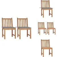 vidaXL Gartenstühle 2 Stk. mit Kissen Massivholz Teak - Gartenstühle