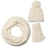 StyleBREAKER "Strick Schal, Mütze & Handschuh Set mit Zopfmuster" 3 Stk.