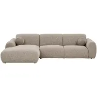 Ebuy24 Astrid Sofa linksausgerichtet inkl. 2 Zierkissen steingrau.