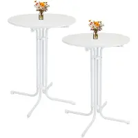 TRUTZHOLM 2x Stehtisch klappbar Ø 80 cm Höhe 110 cm Stahl Gastrotisch Partytisch Bistro...