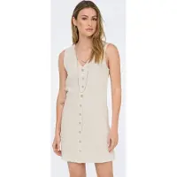 ONLY Minikleid "ONLSIESTA LIN BL SL SHORT DRESS PNT NOOS" Viskosemischung, regular fit, V-Ausschnitt, mit Leinen