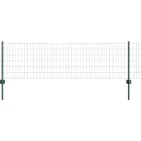 vidaXL Euro-Zaun mit Pfosten 25 x 0,6 m PVC-beschichteter Stahl Grün