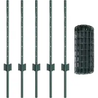 vidaXL Euro-Zaun mit Pfosten 10 x 0,6 m PVC-beschichteter Stahl Grün
