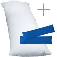 EXKLUSIV HEIMTEXTIL 1 x Füllkissen 40x80 cm + Jersey Kissenbezug 2er Set 40 x 80 cm Royalblau