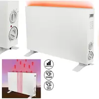 Huismerk Konvektorheizung Basic groß weiß 1250W/2000W 68x45x22cm zwei Heizstufe Stahlblech Temperatursteuerung Überhitzungsschutz AbschaltautomatikHeizung mobil