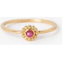 Sissy-Boy Gold-plated Ring Mit Rundem Stein | Größe: 18