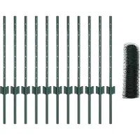 vidaXL Sechseckzaun mit Pfosten 25 x 0,5 m PVC-beschichteter Stahl
