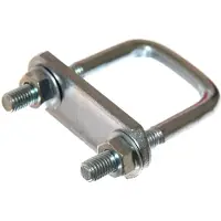 Markenlos 2 U-Bügel 80mm Länge mit Gegenplatte Zurrbügel Bügelschraube M10 verzinkt