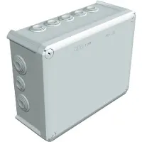 OBO Kabelabzweigkasten mit 16 Leitungseinführungen M25/M32, 240x190x95mm, IP66, lichtgrau, 1 Stk.