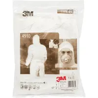 3M 4510, Weiß, L, Erwachsener, Unisex, Reißverschluss, Frontseite
